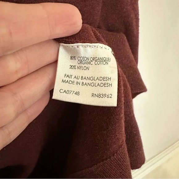 Soul of London Men's Long Sleeve V-Neck Maroon Organic Cotton Sweater Sz XL GUC - Picture 5 of 7